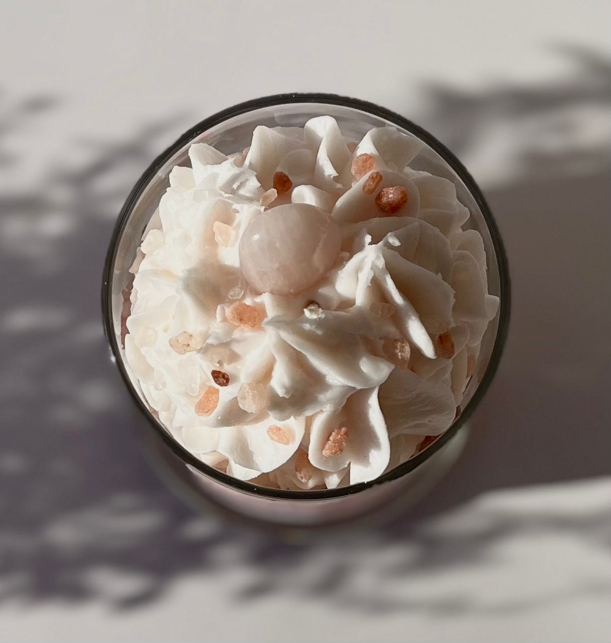 Candles - Himalayan Rose Quartz Piped Shimmer Candle