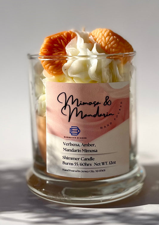 Candles - Mimosa & Mandarin Piped Shimmer Candle