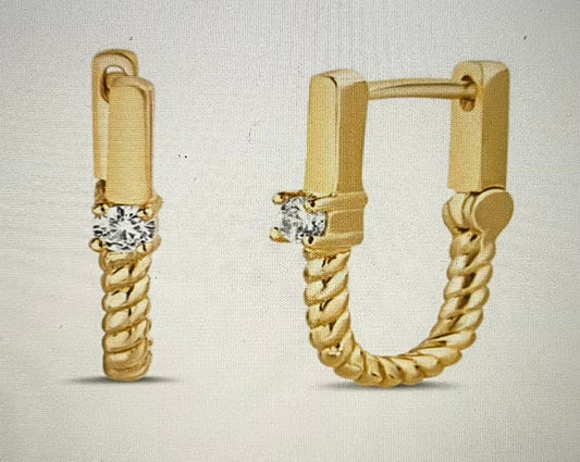 W013 - 14k Gold Plated 925 Sterling Silver Hoop Earrings