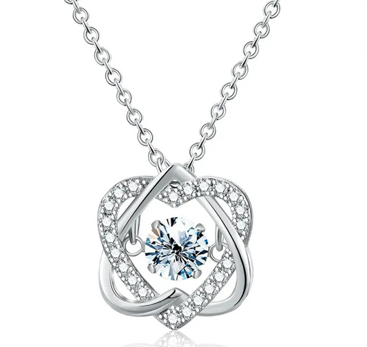W001 - Elegant Heart Shape 925 Sterling Silver Moissanite Pendant Necklace