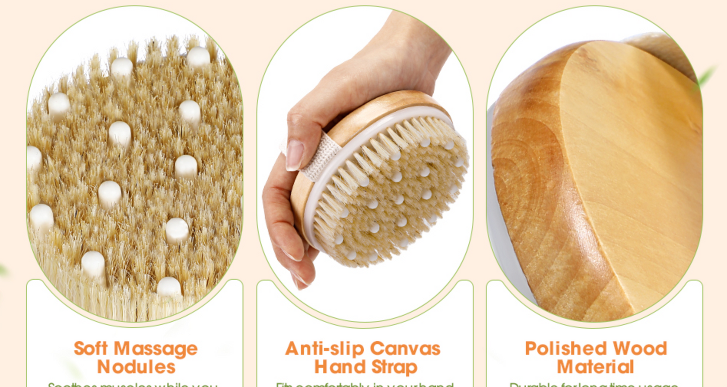 Exfoliating Dry Brushing Body Brush with Massage Nodules